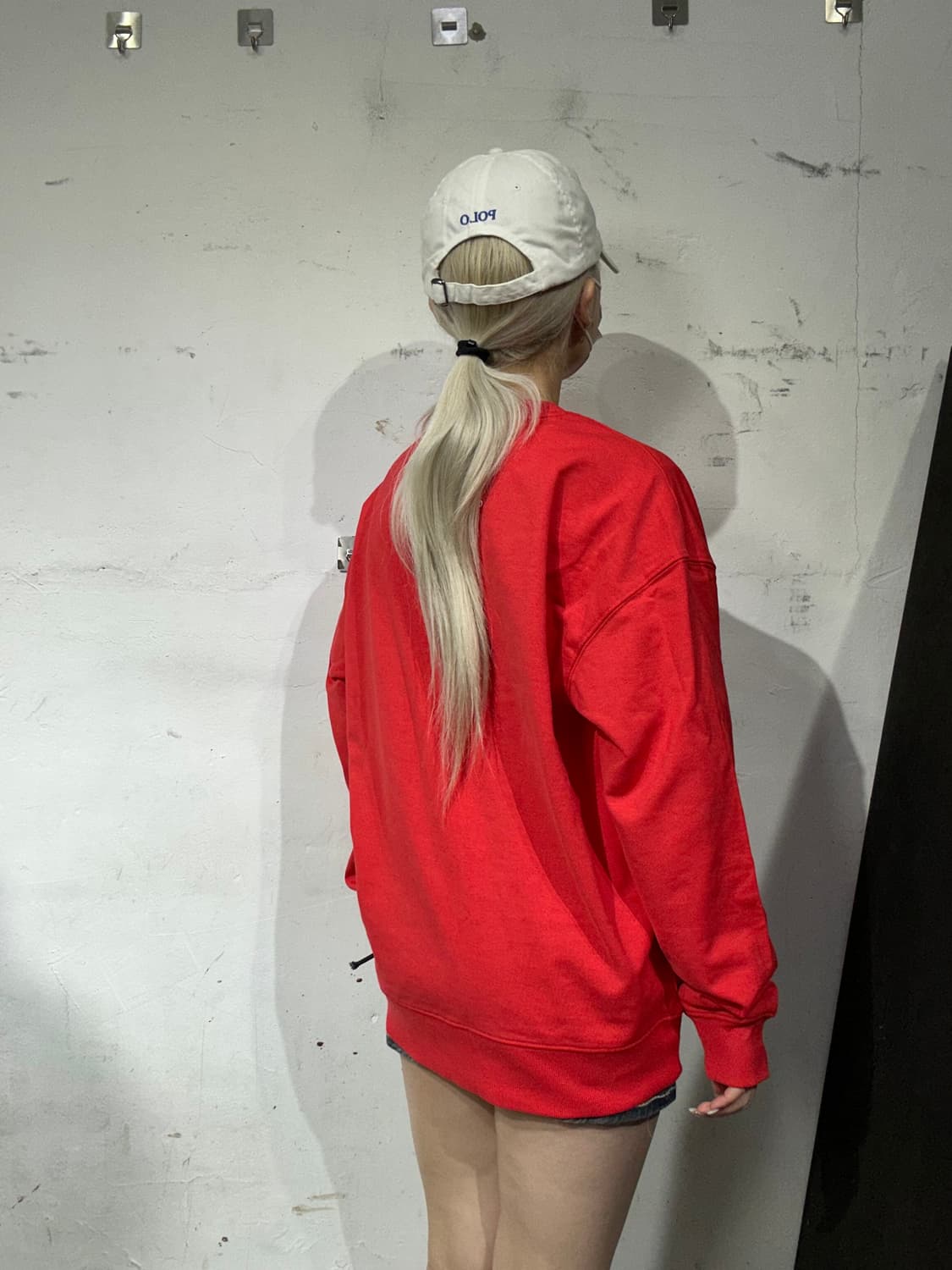 에비수 레드 로고 오버핏 맨투맨 M 상품이미지3