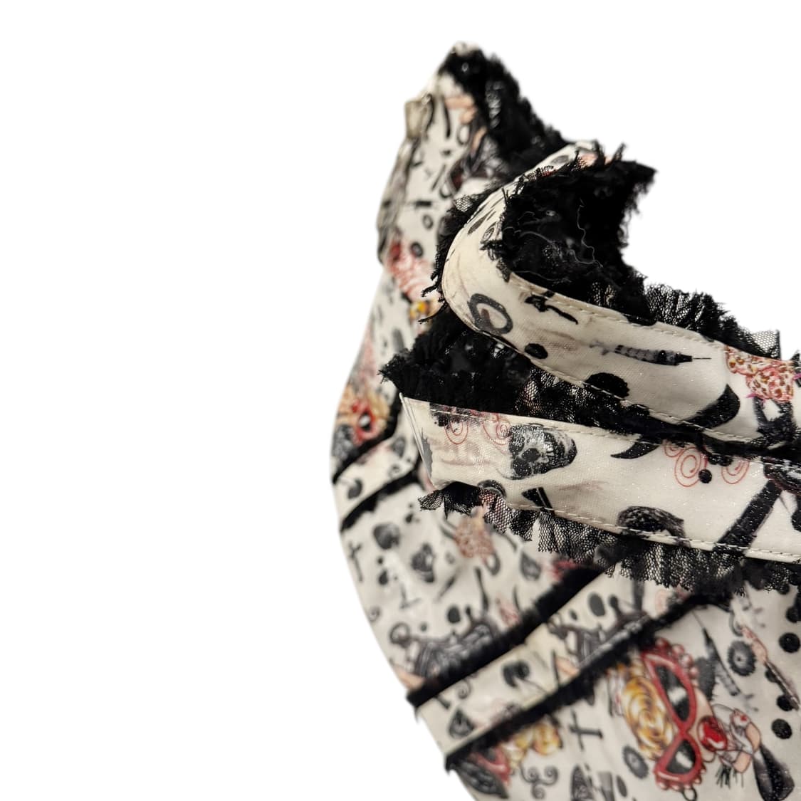 히스테릭글래머 2웨이 PVC 프릴 레이스 숄더백 아이보리 상품이미지8