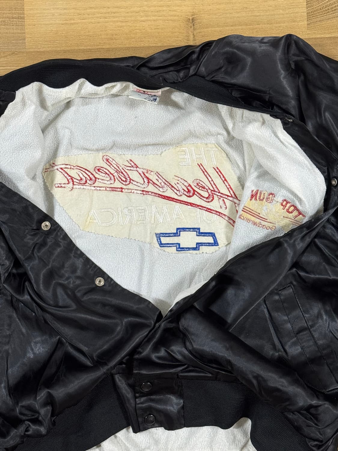 90s TaylorMade 쉐보레 탑건 로고 새틴 스타디움 자켓 상품이미지7