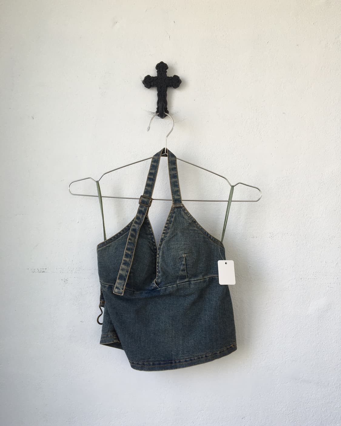 Holter neck denim top 상품이미지1