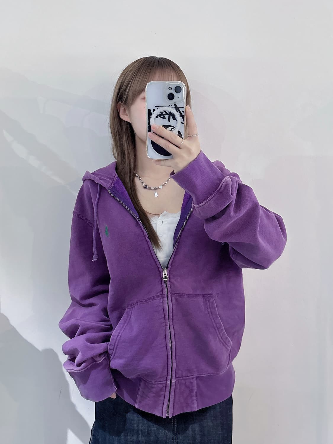 폴로랄프로렌 그린포니 퍼플 워싱 후드집업 상품이미지1