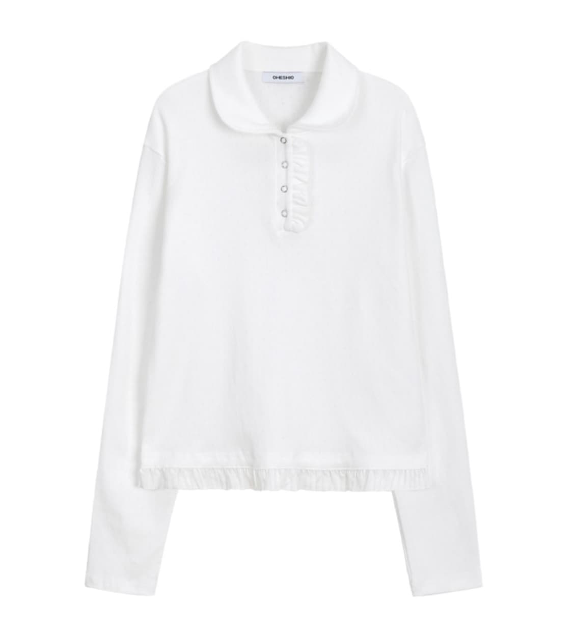 oheshio collar frill long t-shirt white 상품이미지3