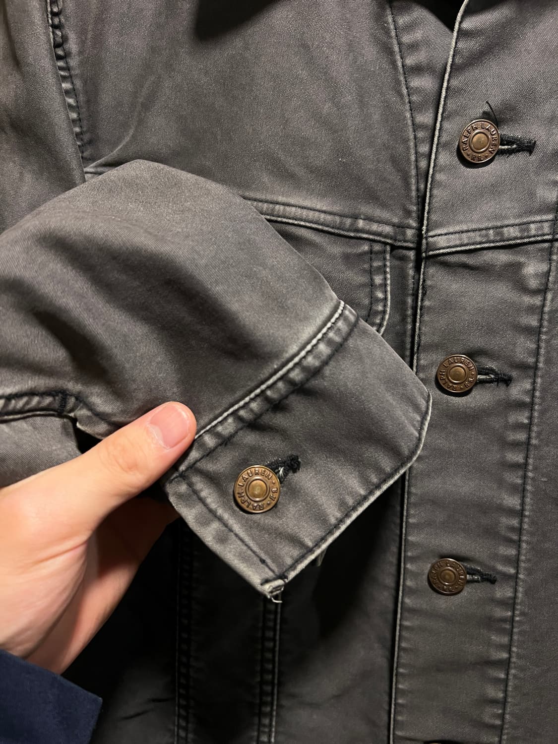 [M]더블알엘 재팬메이드 Lee 라이더스 복각 그레이 몰스킨 트러커 자켓 상품이미지4