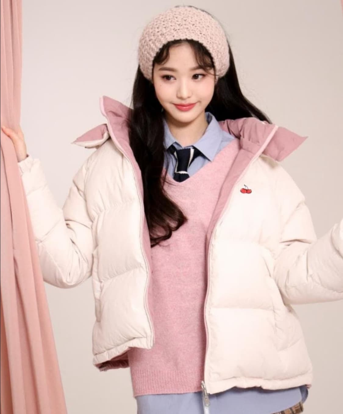 키르시 리버시블 숏패딩 아이보리 상품이미지1
