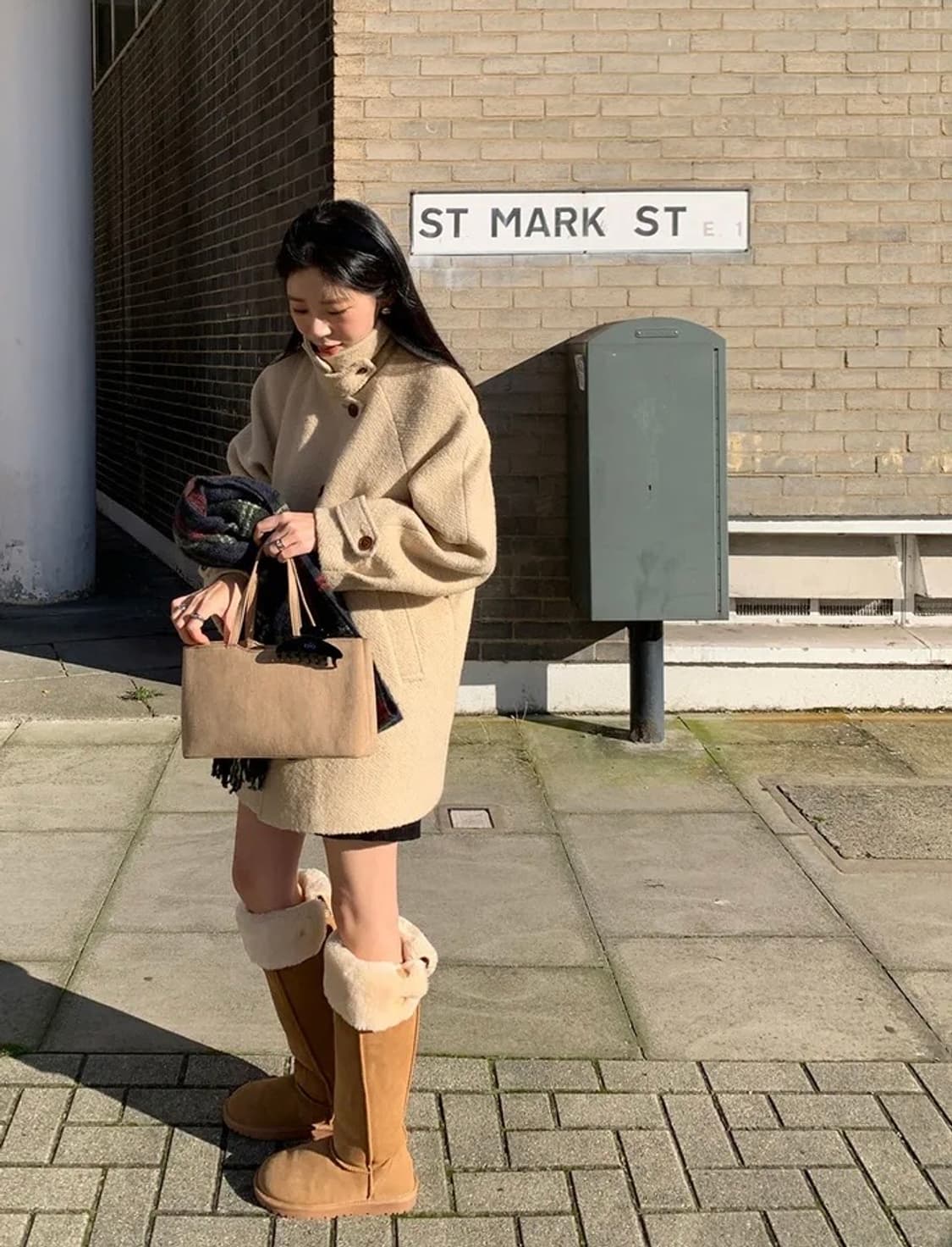 트렌디어패럴 울100핸드메이드코트 상품이미지7