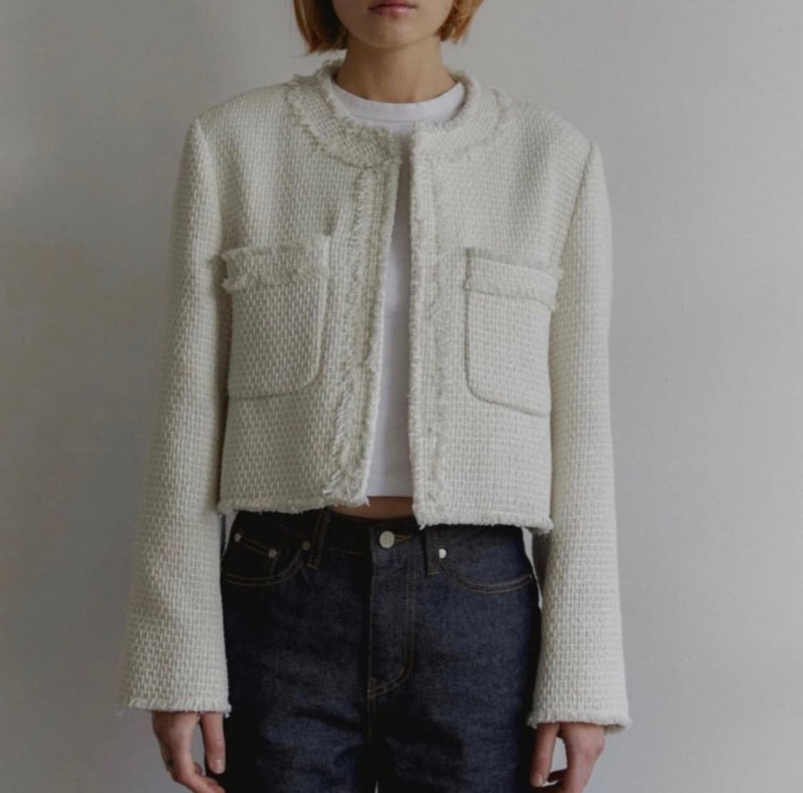 언앤써드미스테리 트위드 자켓 블랙 상품이미지3