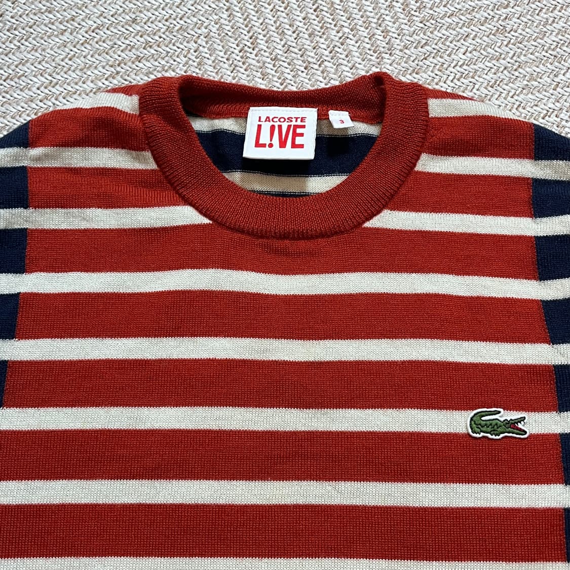 [정품] 라코스테 네이비오렌지 단가라 니트 [ 3 ] 상품이미지4