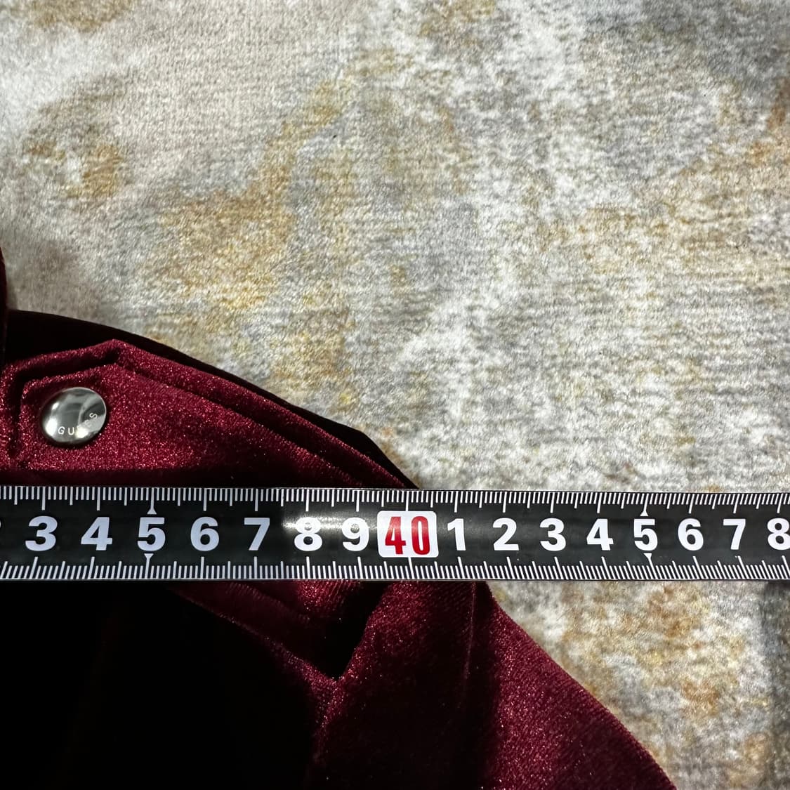 게스 벨벳 버건디 로즈 자수 바이커 자켓 상품이미지3