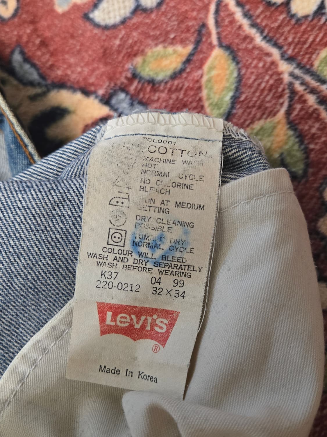 리바이스 LEVI'S 220 오렌지탭 빈티지 데님 팬츠 (32/34) 상품이미지10