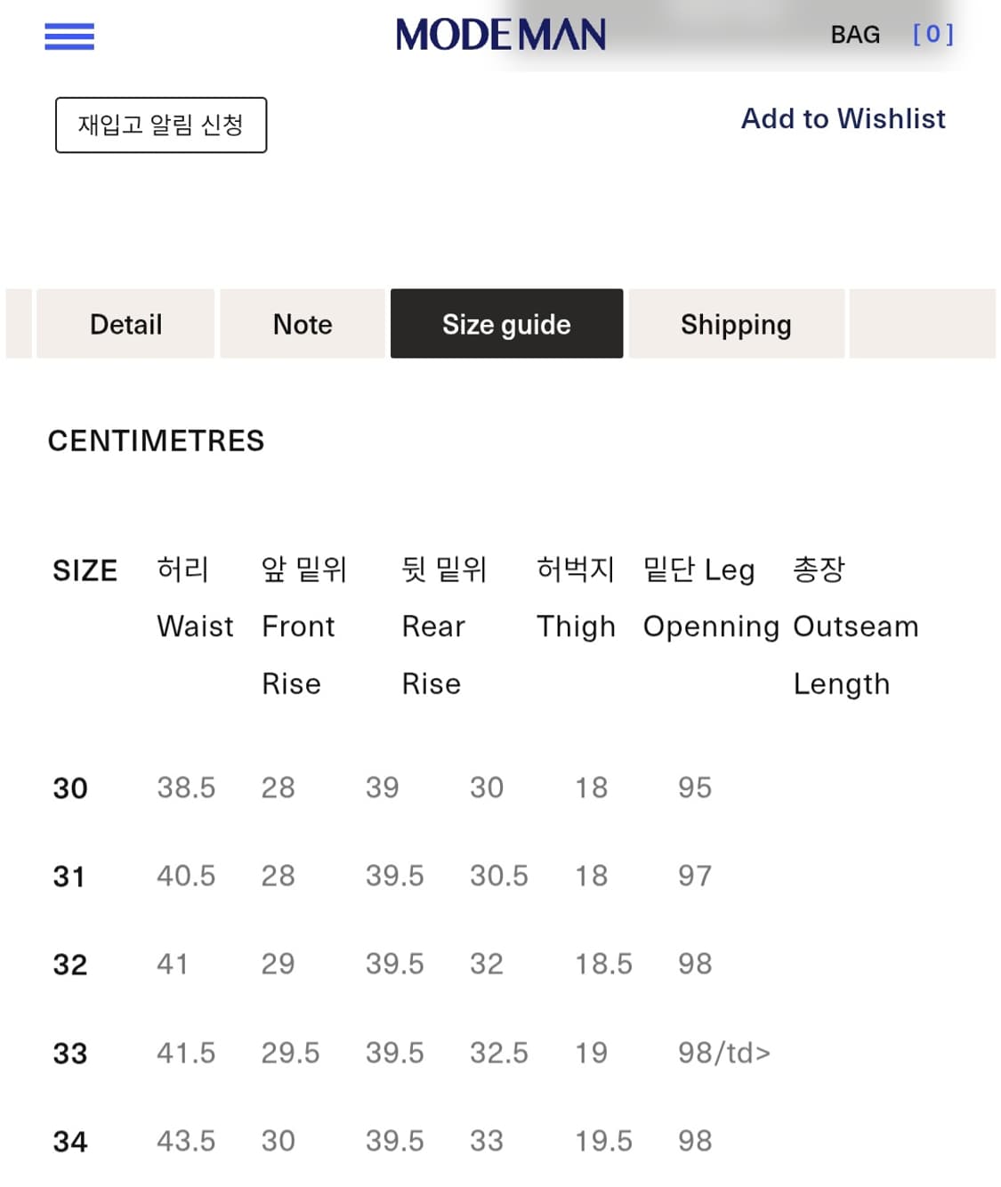 웨어하우스 1105 32사이즈(국내, 일본 품절) 상품이미지4