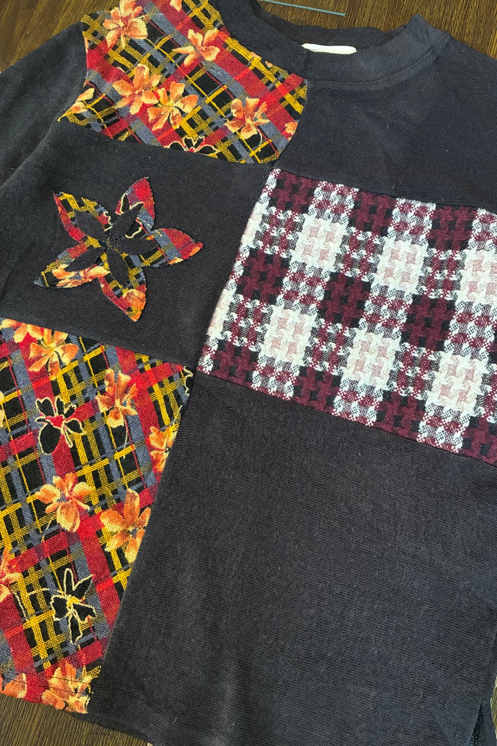 Brown Patch-work Top 상품이미지6