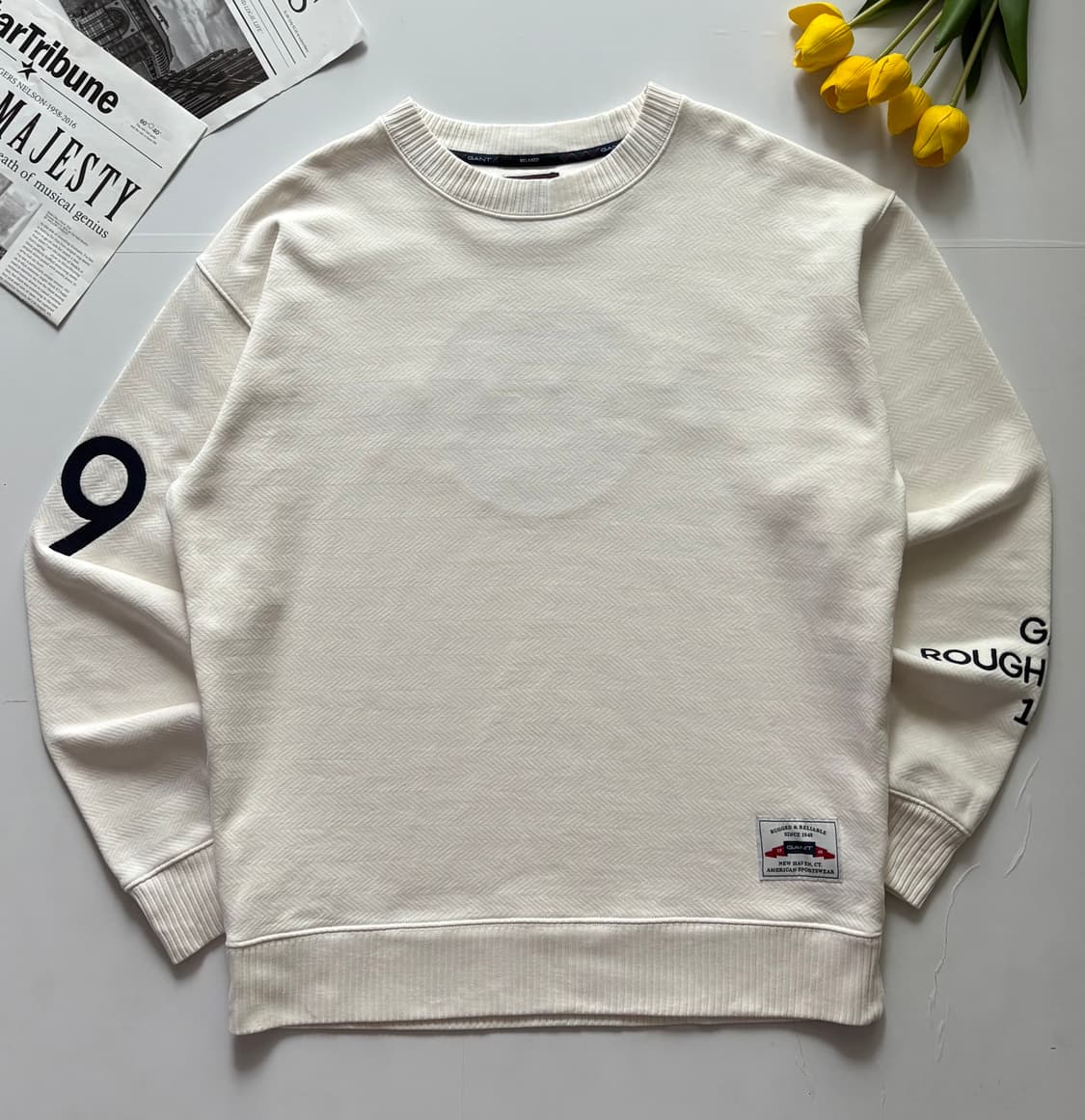 GANT 간트 헤링본 빅로고 오버핏 맨투맨 상품이미지4