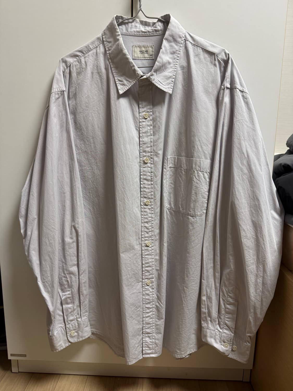 [03] 어나더오피스 23AW 볼드 가먼트 셔츠 도브 그레이 L 상품이미지3