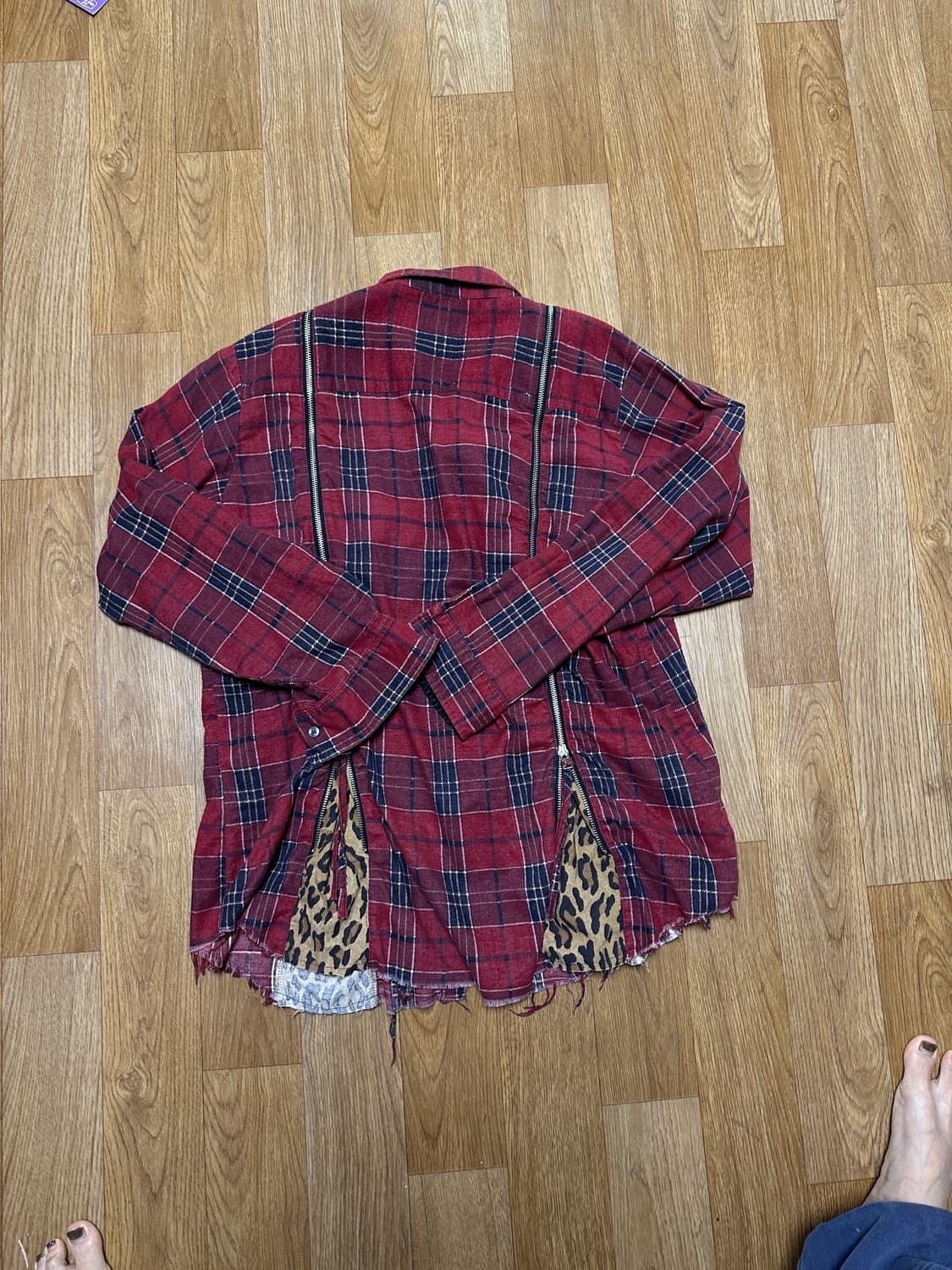 올드파크 프란넬 디테일 체크 셔츠 상품이미지2