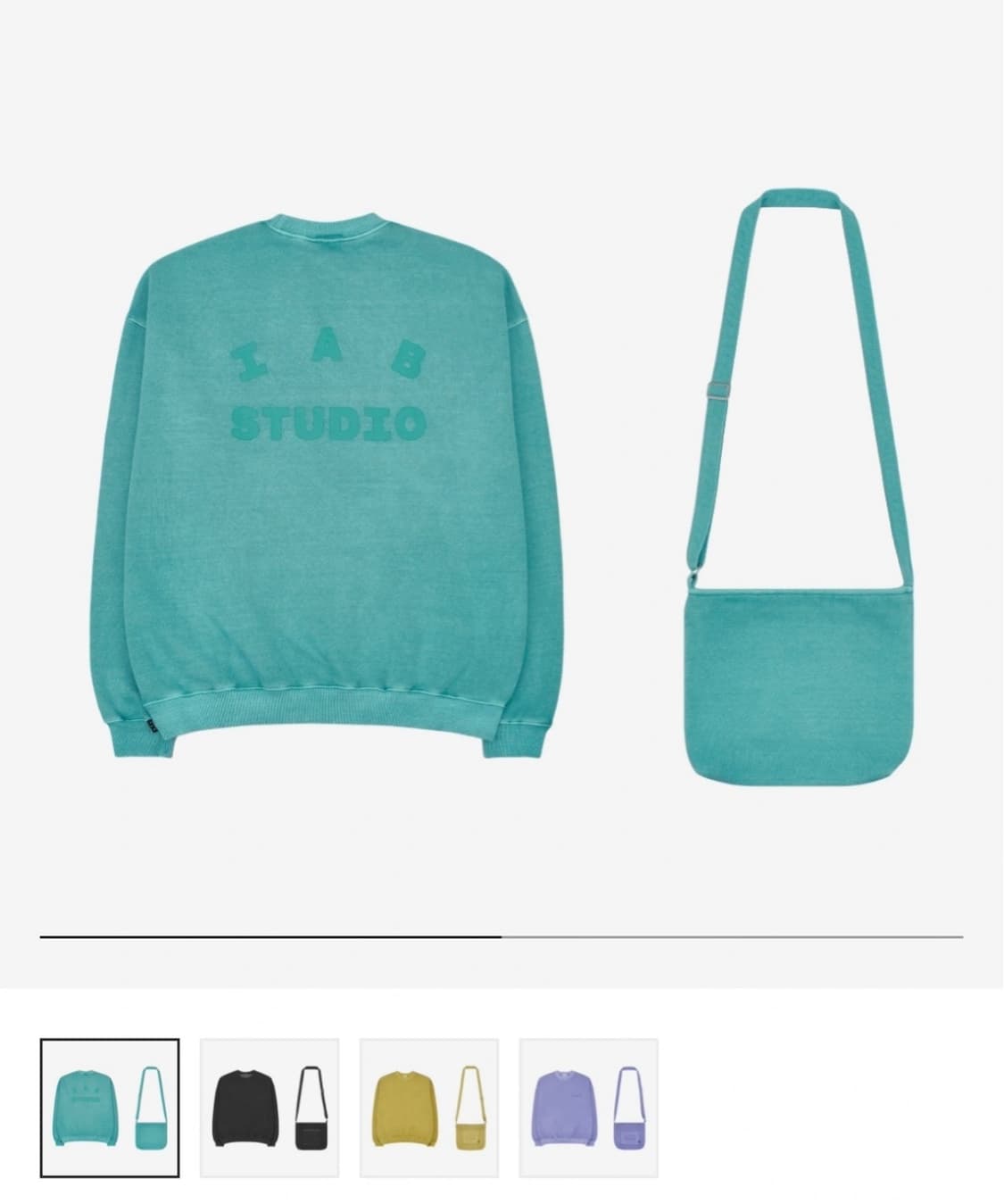 아이앱 스튜디오 피그먼트 스웨트셔츠 & 미니백 제이드 상품이미지3