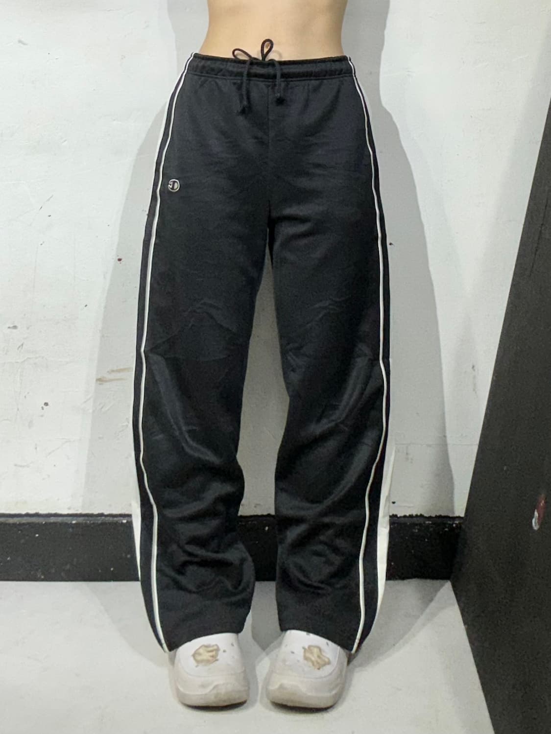 챔피온 블랙 일본판 와이드 사이드 라인 추리닝 바지 트레이닝 팬츠 M 상품이미지2