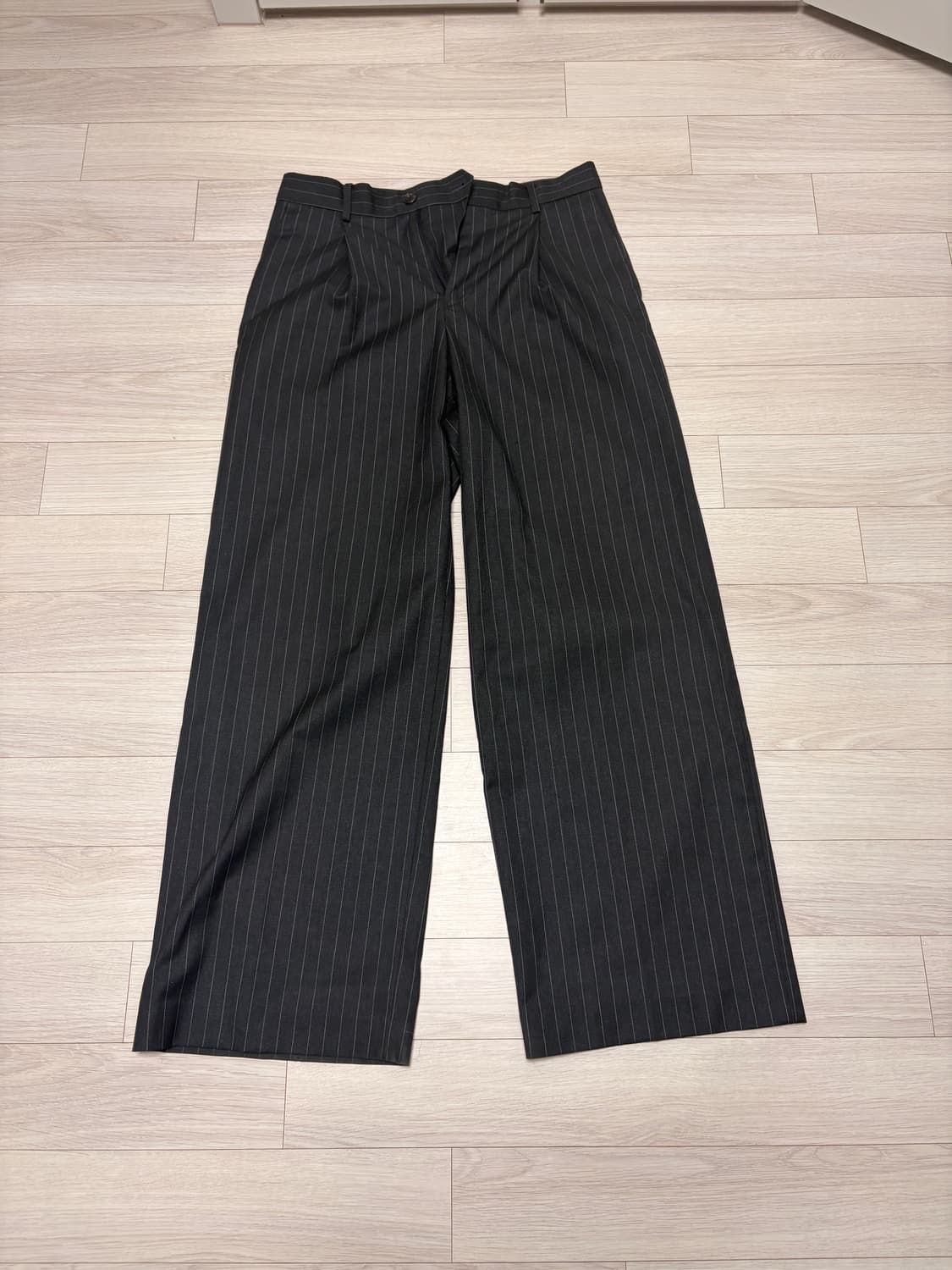 주앙옴므 스트라이프 와이드 팬츠 차콜 s사이즈 상품이미지1