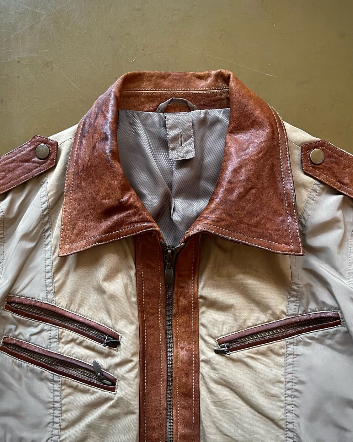 COMME CA ISM Leather Trim Trucker Jacket 상품이미지5