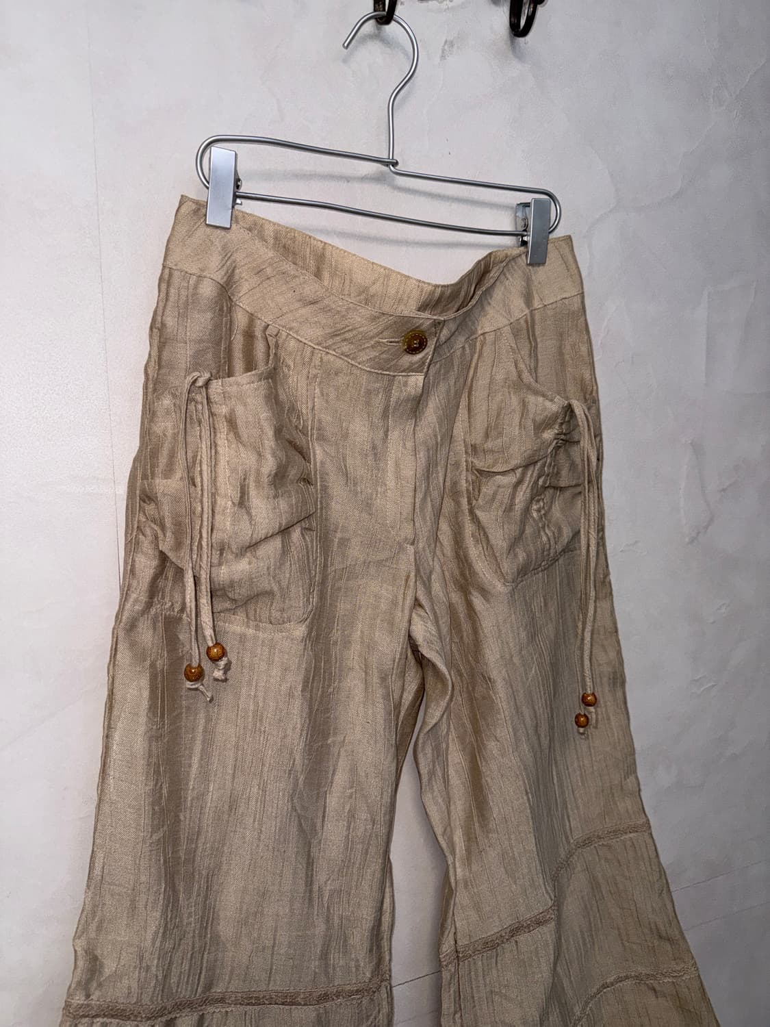Beige shirring pocket lace bootscut pt 상품이미지3