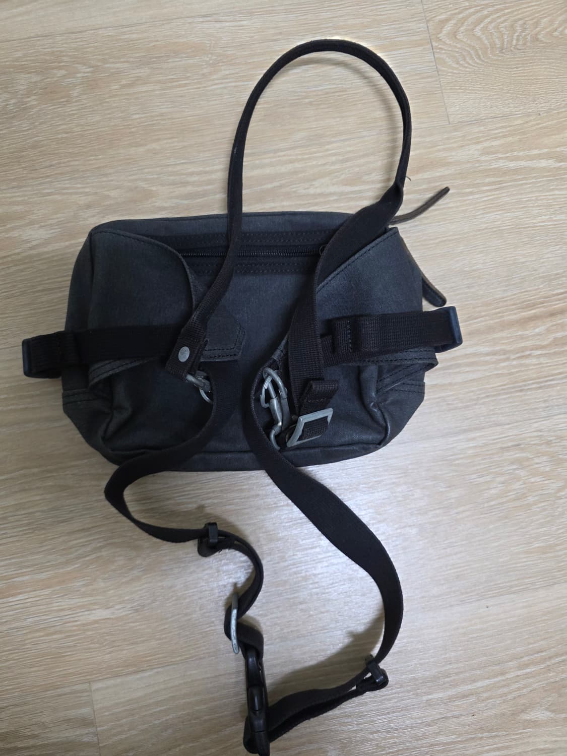 PORTER 블랙 가죽x캔버스 힙색 상품이미지7