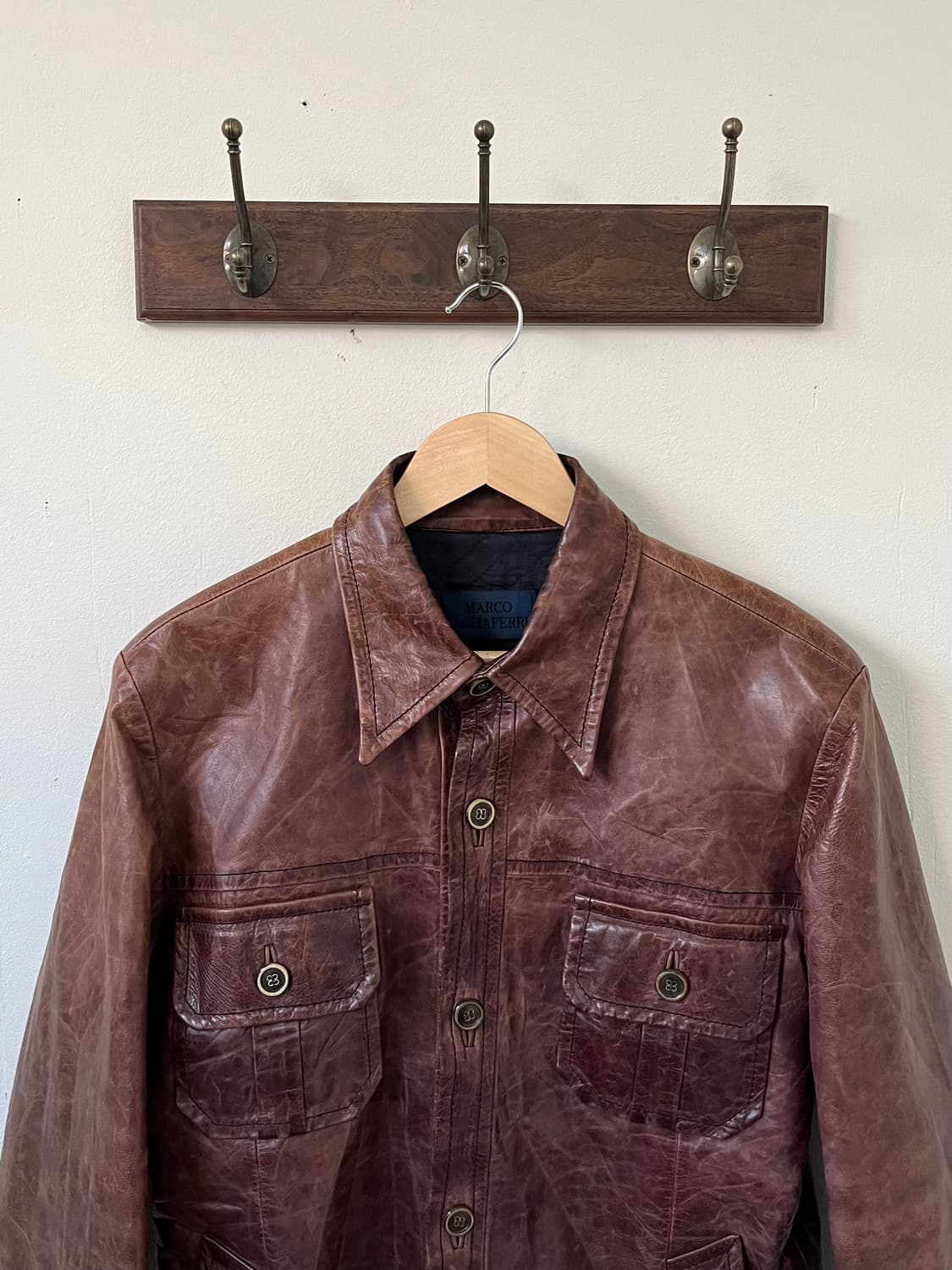 90‘s MARCO 에이징 베라 펠레 레더 자켓 상품이미지2