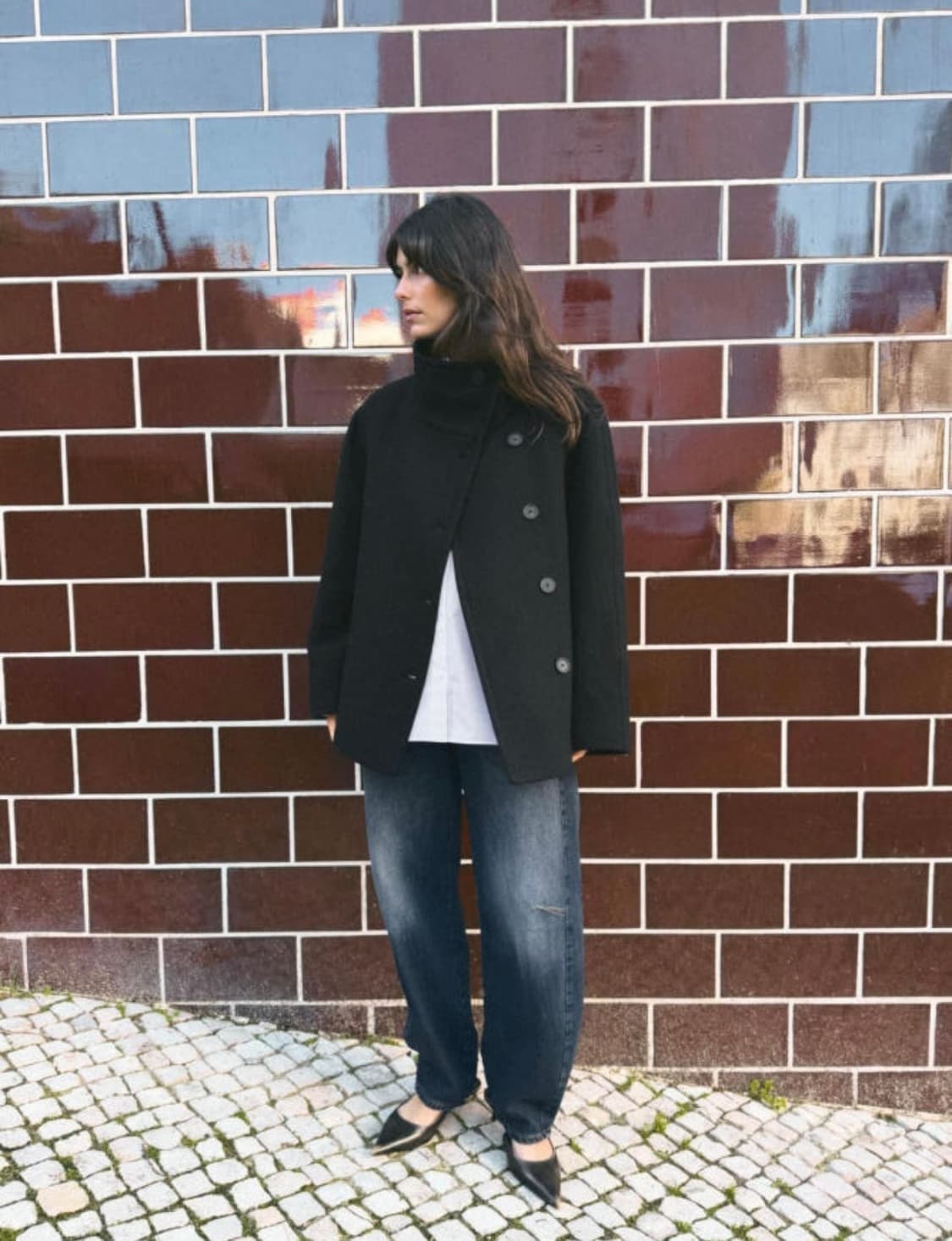 자라 하이넥 울 쇼트 코트 상품이미지3