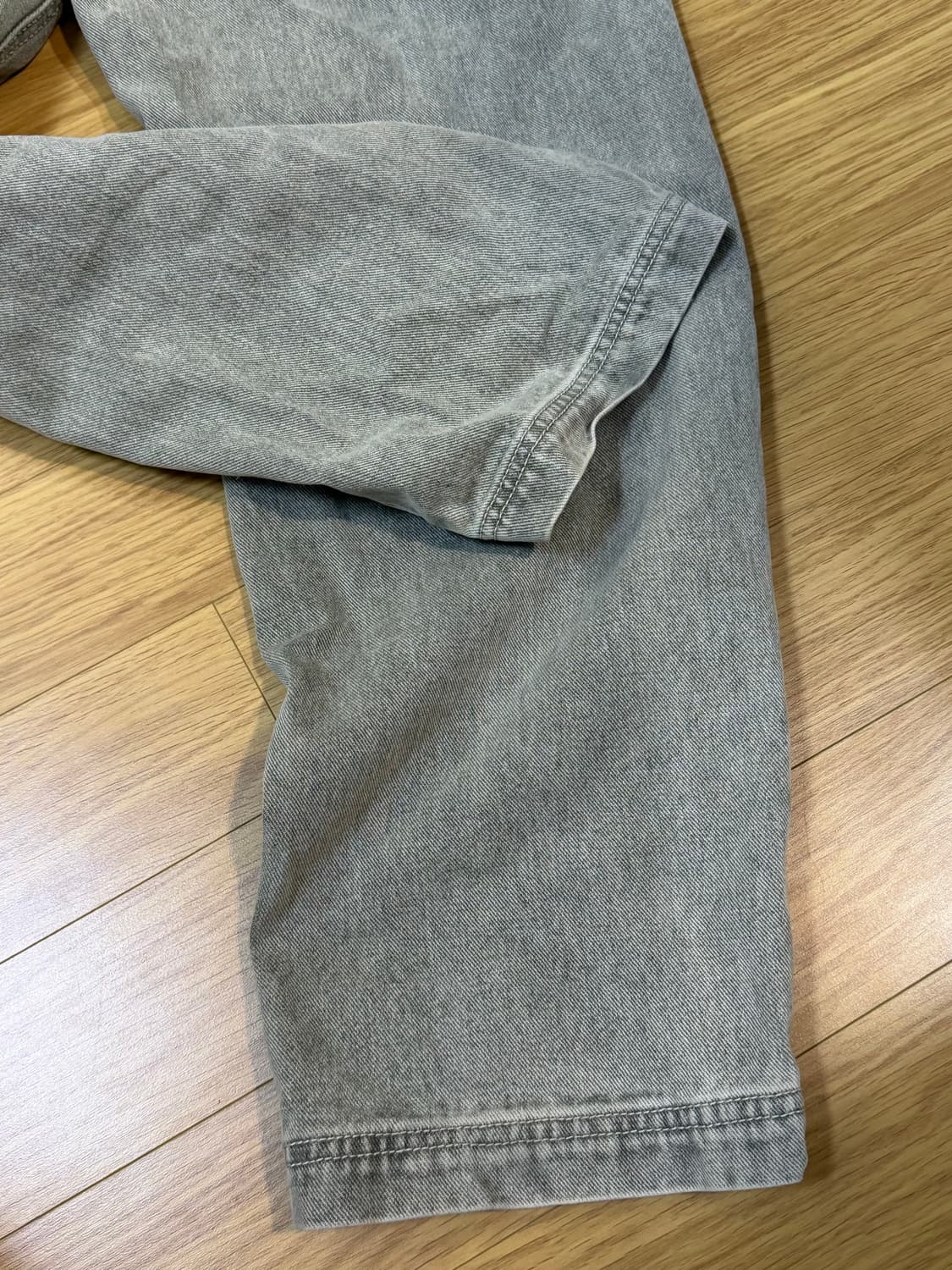 미스치프 워시드 슬라우치 진 블리치드 카키 M 상품이미지5