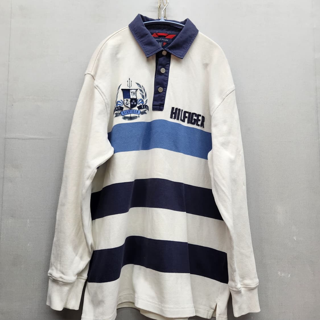 올드스쿨 타미힐피거 빅로고 자수 럭비티 XL(XL) 상품이미지1