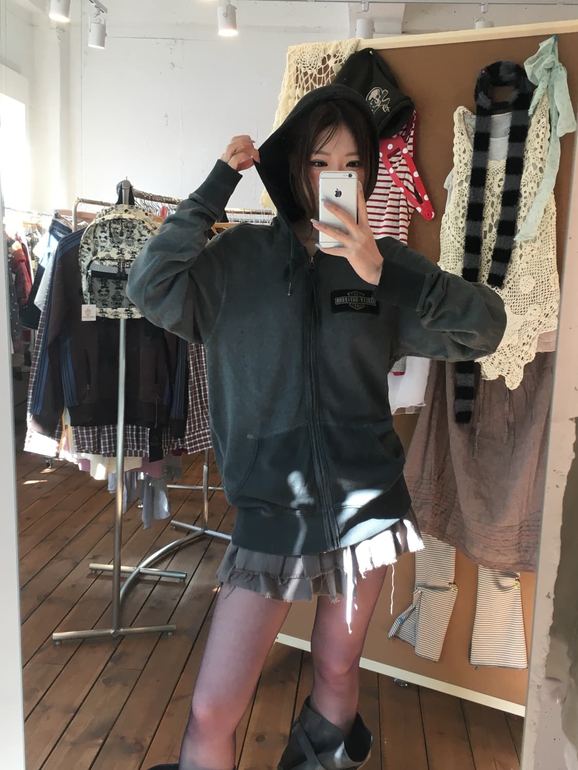 할리데이비슨 패턴 후드집업 상품이미지5
