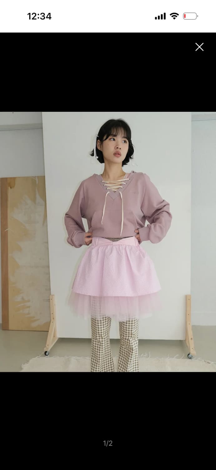 (새상품)샤키리 리본 튜튜 투웨이 스커트 핑크 상품이미지2