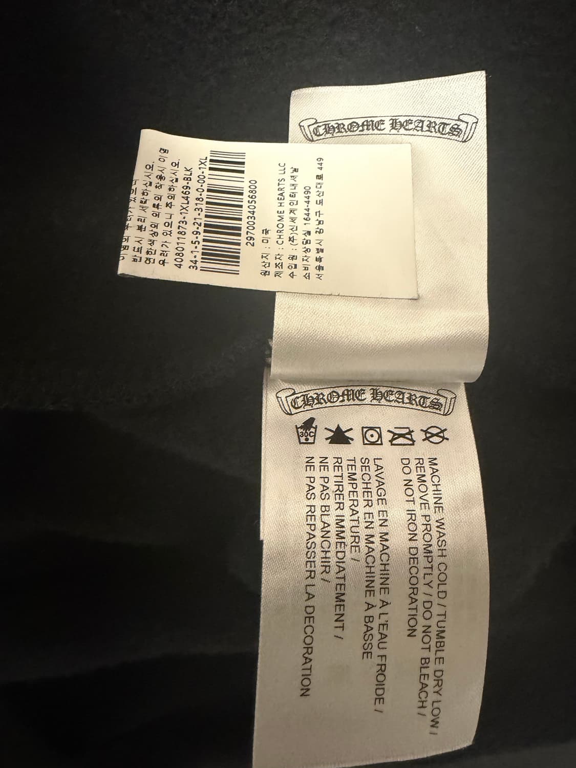 크롬하츠 USA 스크립트 로고 플리스 집업 후드 블랙 상품이미지7