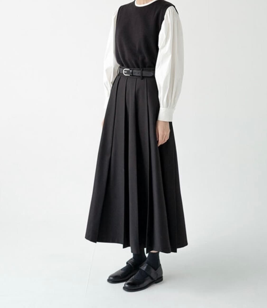 유노이아 플랙 플리츠 스커트 상품이미지2