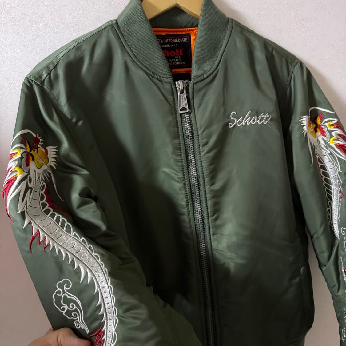 앤더슨벨X쇼트 MA-1 자켓 카키 L (95-슬림 100) 상품이미지3