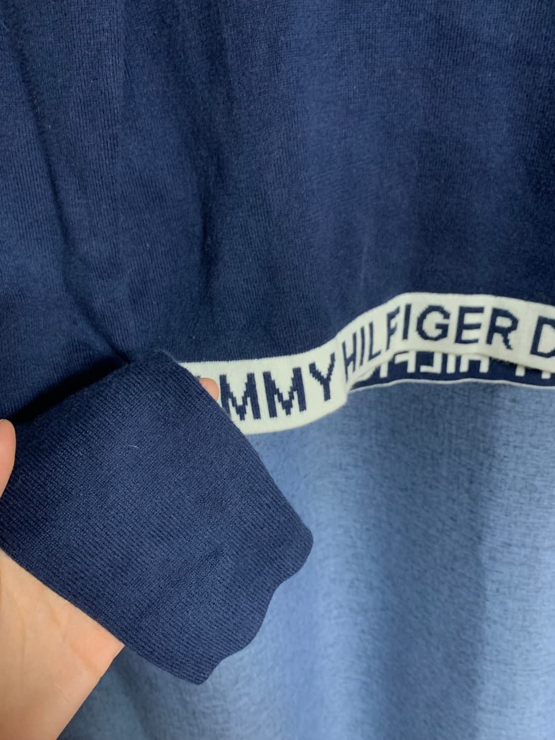 타미힐피거 네이비 니트 크롭 후드 상품이미지4