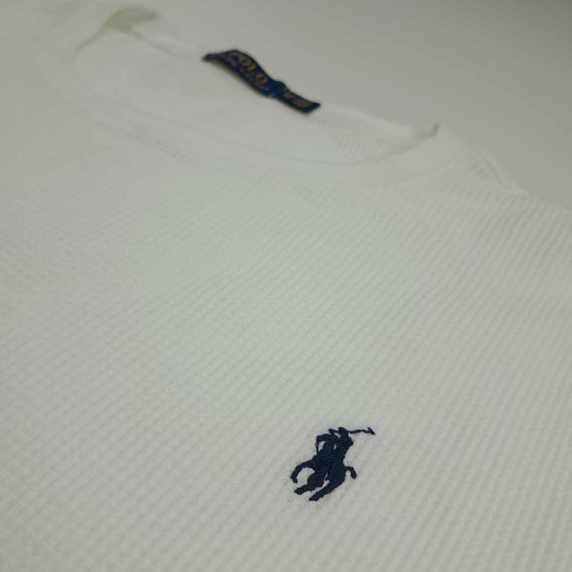 CN726 3XB 폴로 랄프로렌 화이트 와플 니트 긴팔 티셔츠 상품이미지5