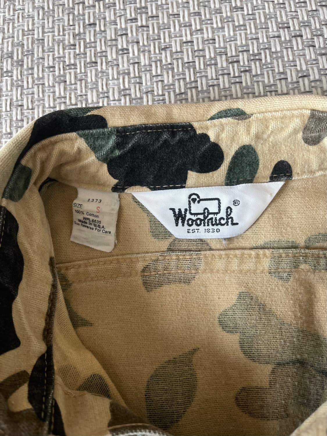 WOOLRICH 90s Duck Camo Hunting Shirt S  상품이미지5