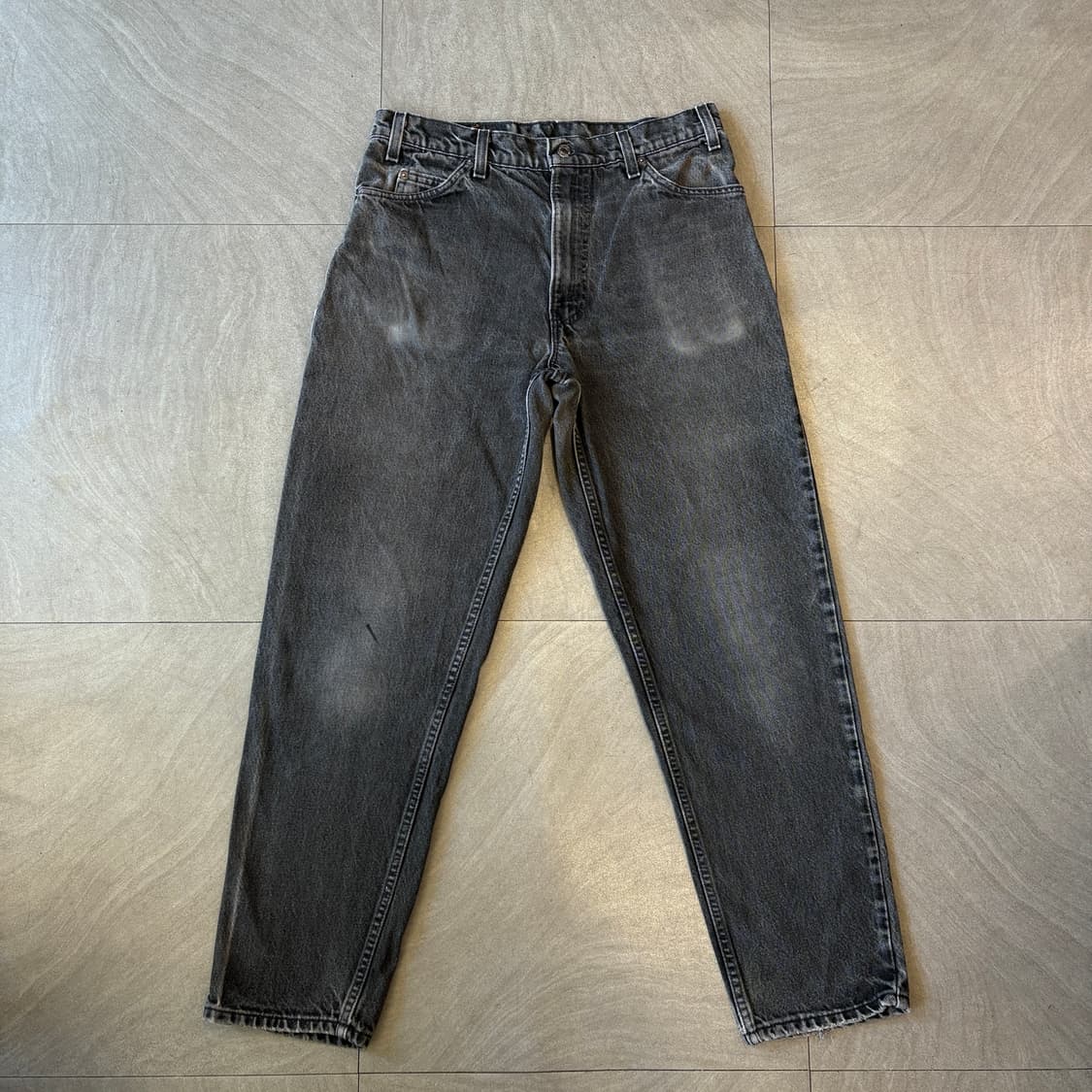 90s Levis 리바이스 550 데님 오렌지탭 블랙 팬츠  상품이미지5