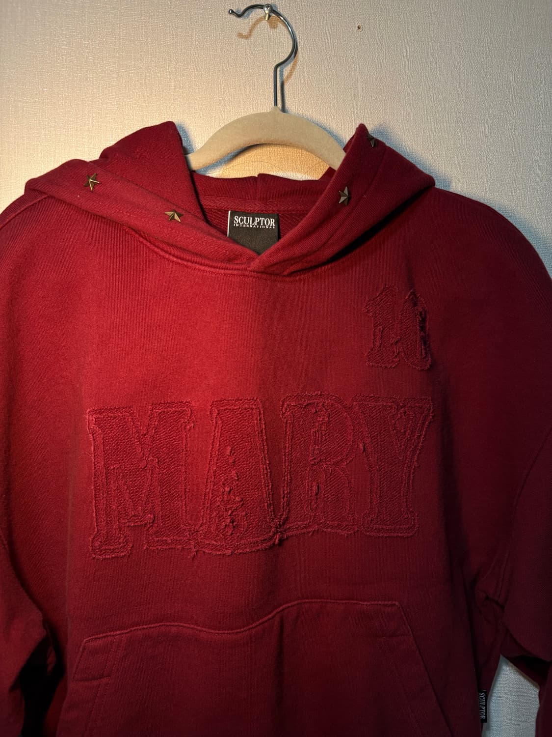 스컬프터 워싱 후드티 버건디 상품이미지3