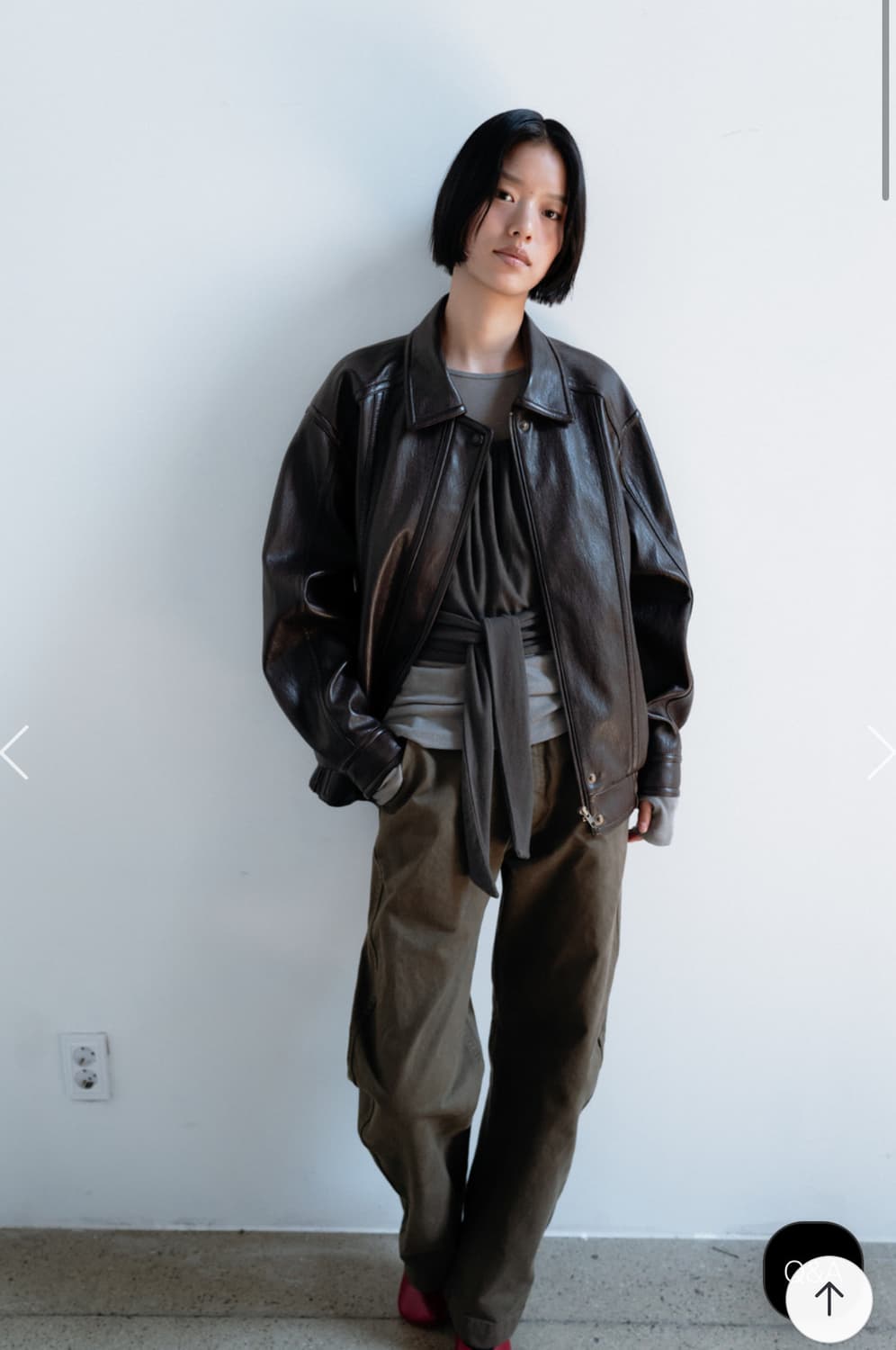 모노하 Monoha Faux leather 레더 jumper(black) 상품이미지2