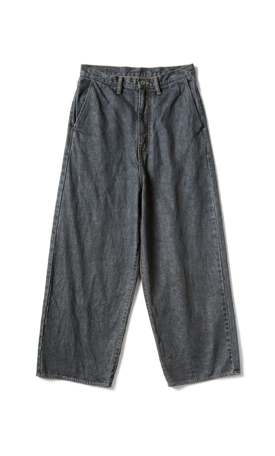 캐피탈 KAPITAL 14oz 데님 포트 배기 팬츠 키나리 블랙 상품이미지1