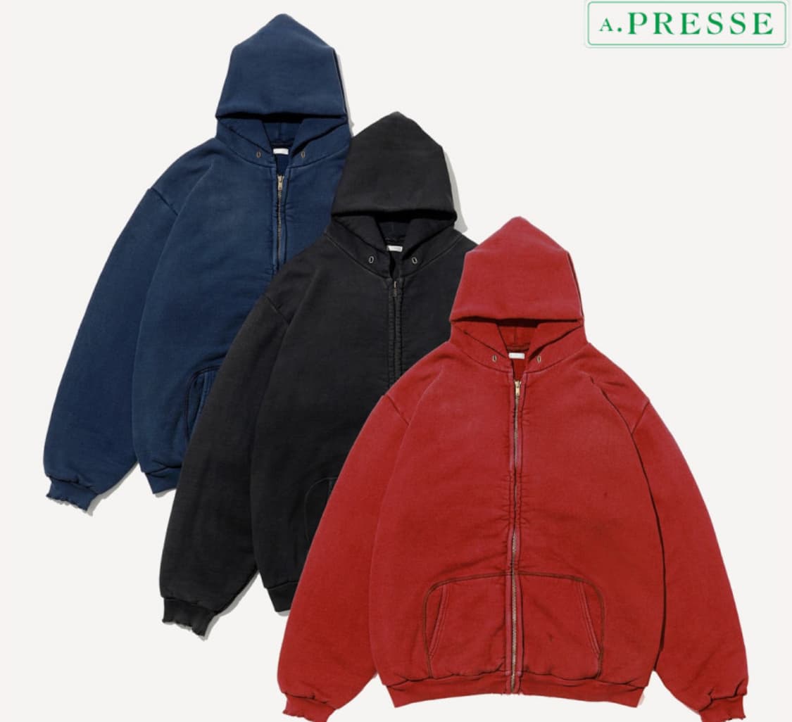 [2] 아프레쎄 후드 집업 블랙 상품이미지1