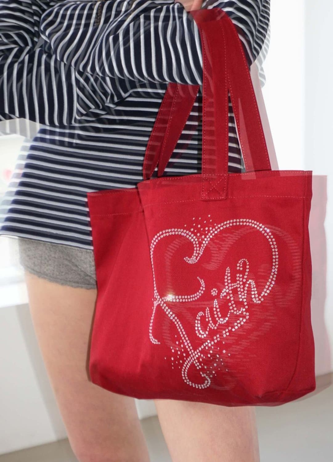 스컬프터 비즈에코백 (Rhinestone Eco Bag Red) 상품이미지1