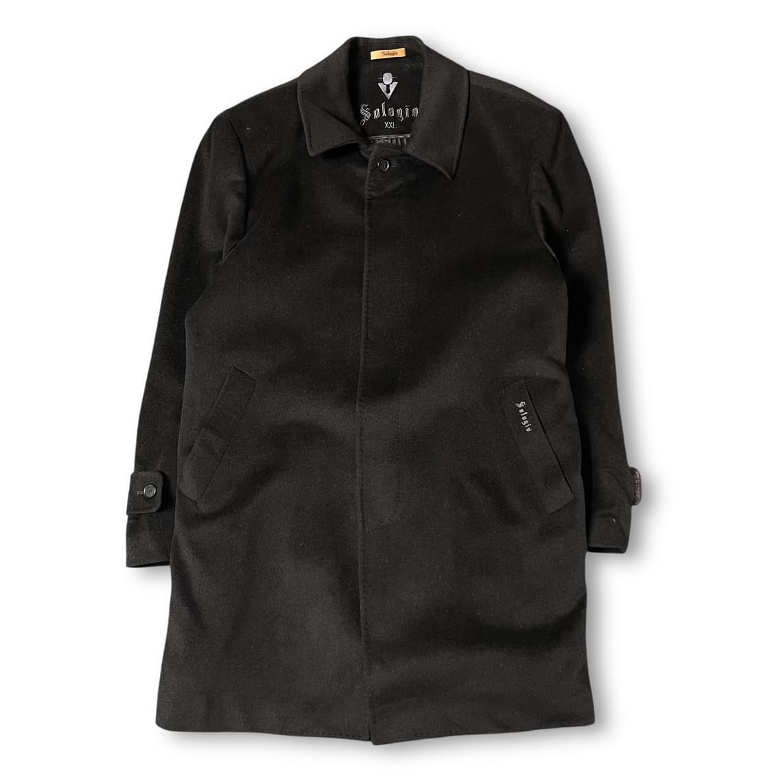 소로지오 블랙 히든버튼 캐시미어 코트 2XL 상품이미지1