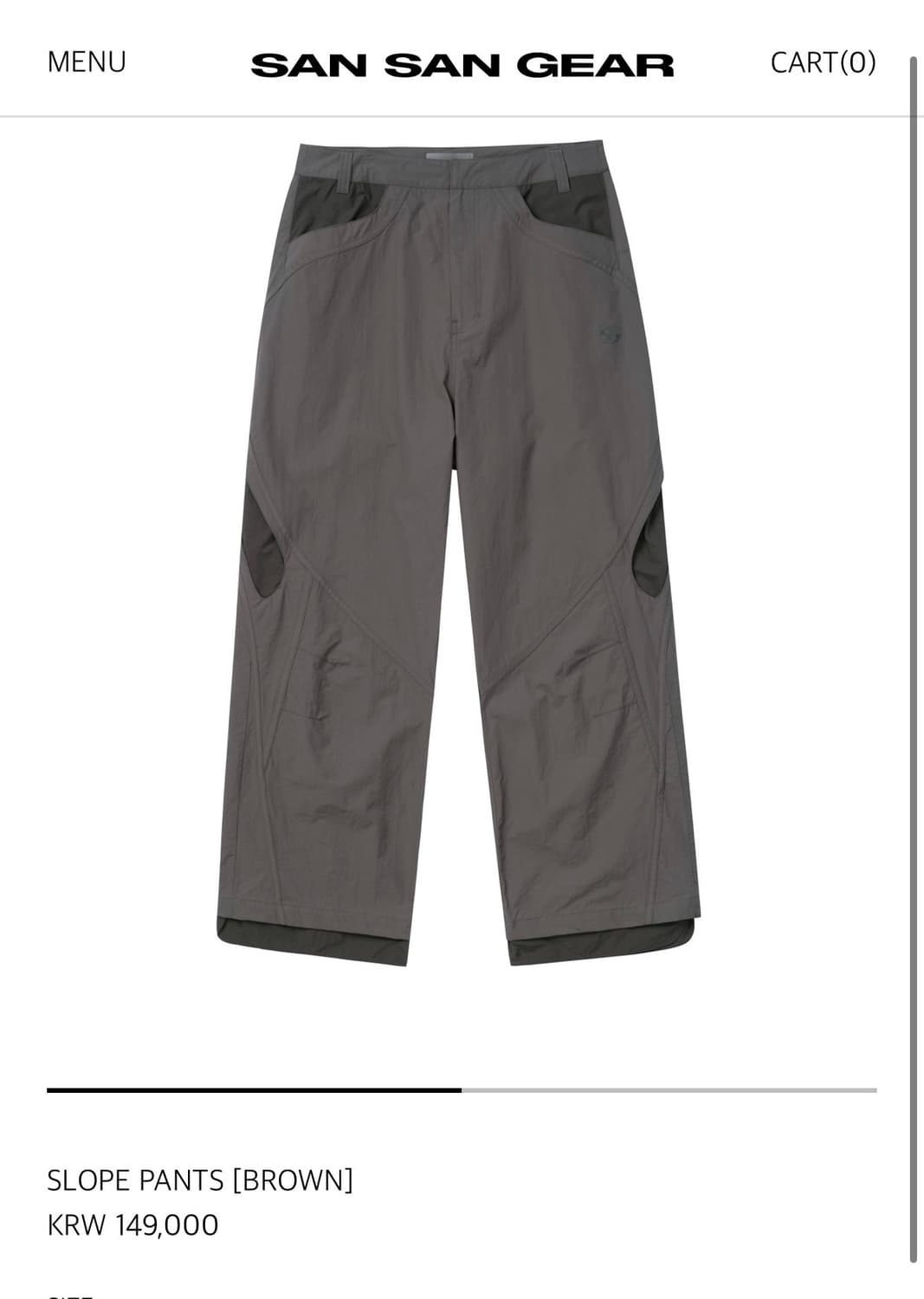 산산기어 SLOVE PANTS [BROWN] 2 size 상품이미지1