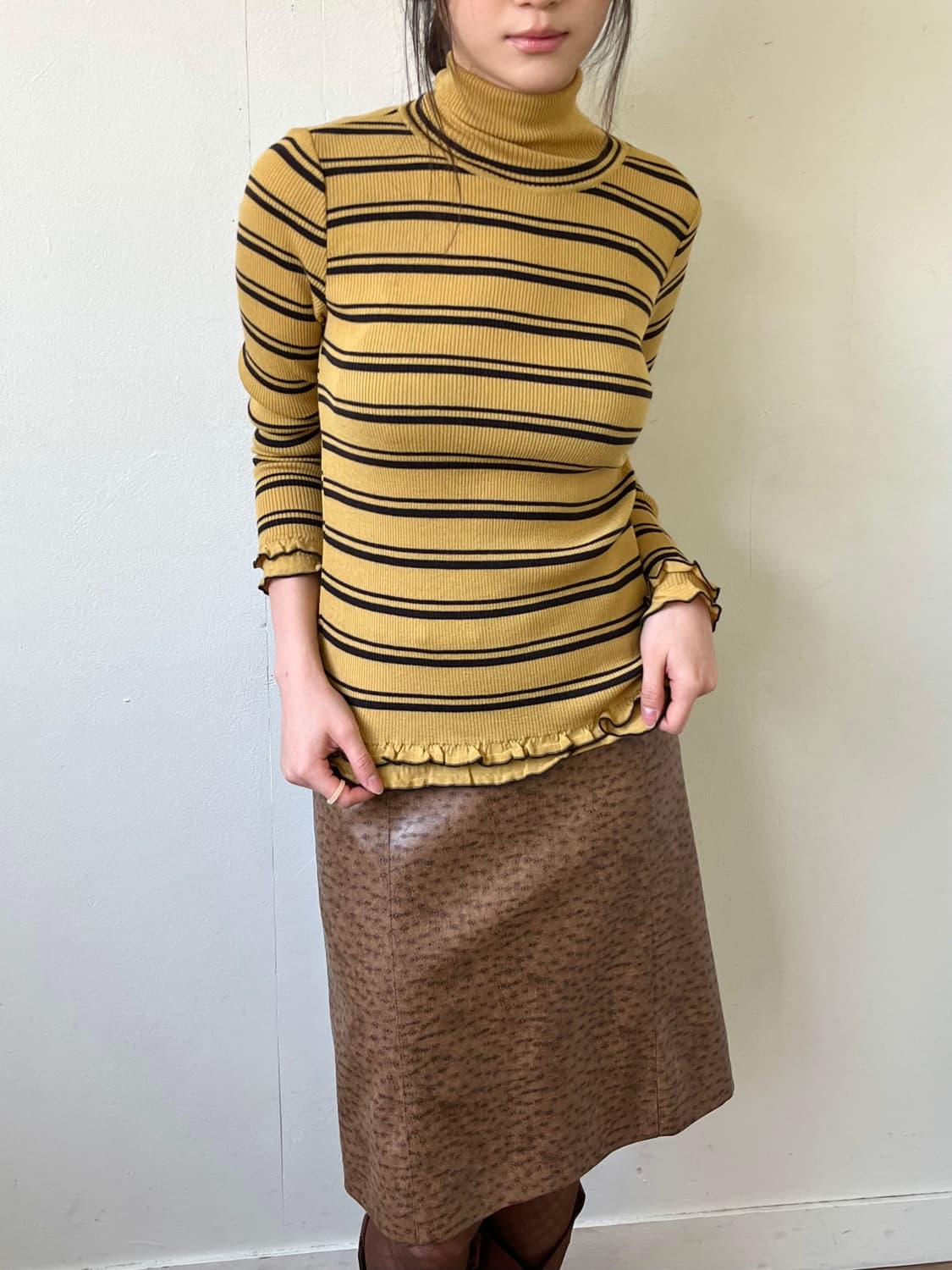 Leilian 스트라이프 터틀넥 상품이미지4