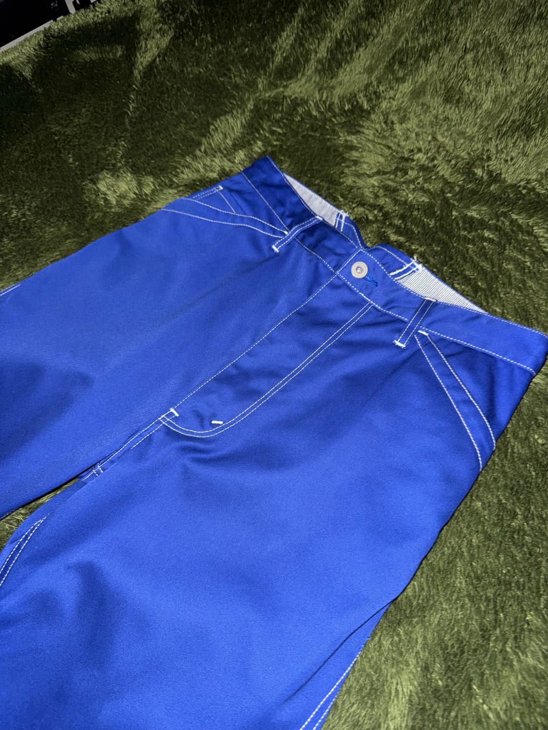 [M] 준야와타나베 꼼데가르송 19FW 신치백 디테일 코튼 팬츠 블루 상품이미지2