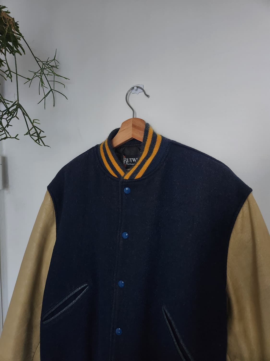 80s Butwin 레더 울 바시티 자켓(USAmade) 상품이미지5