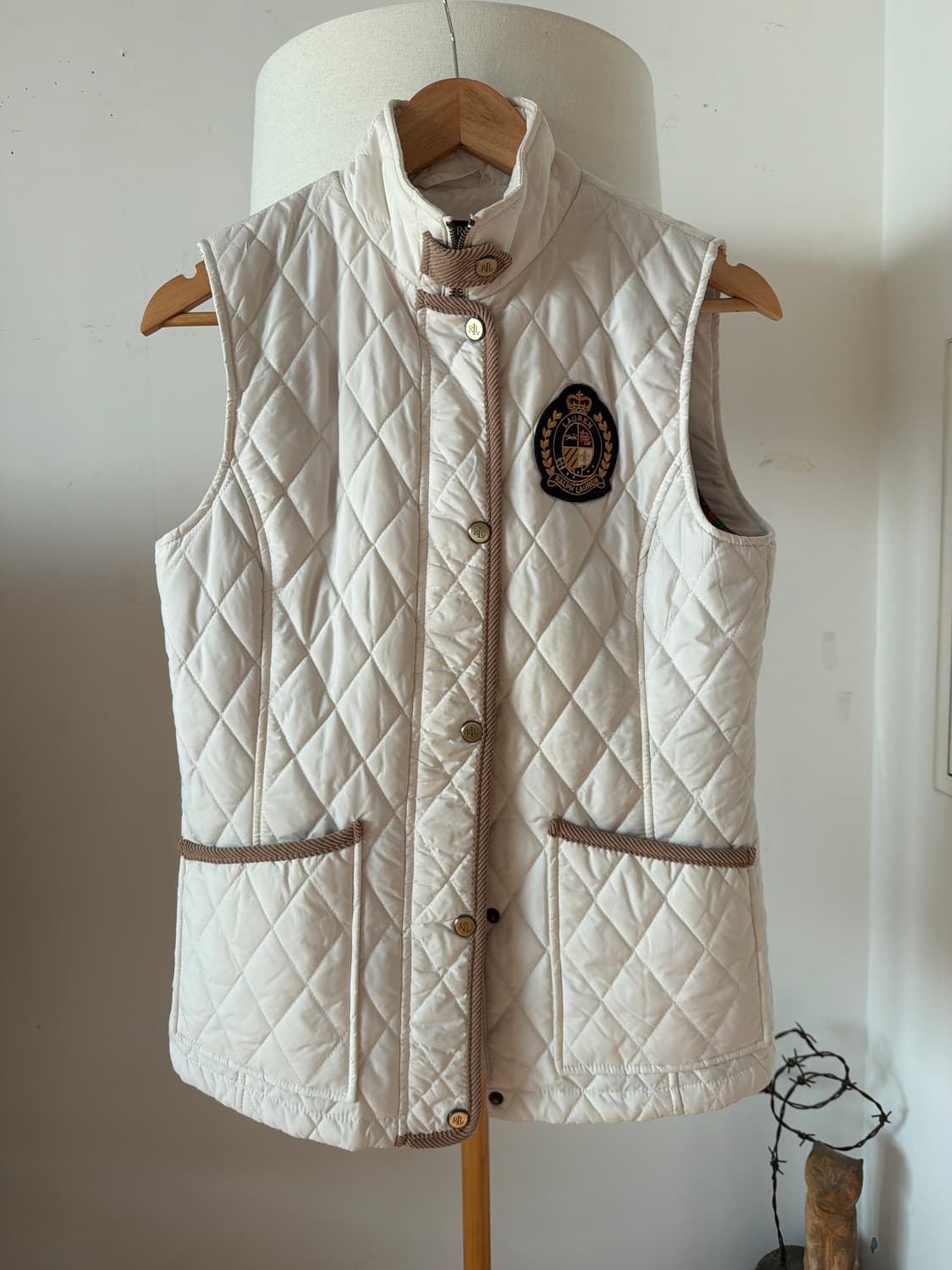 랄프로렌 퀼팅조끼 아이보리 상품이미지1