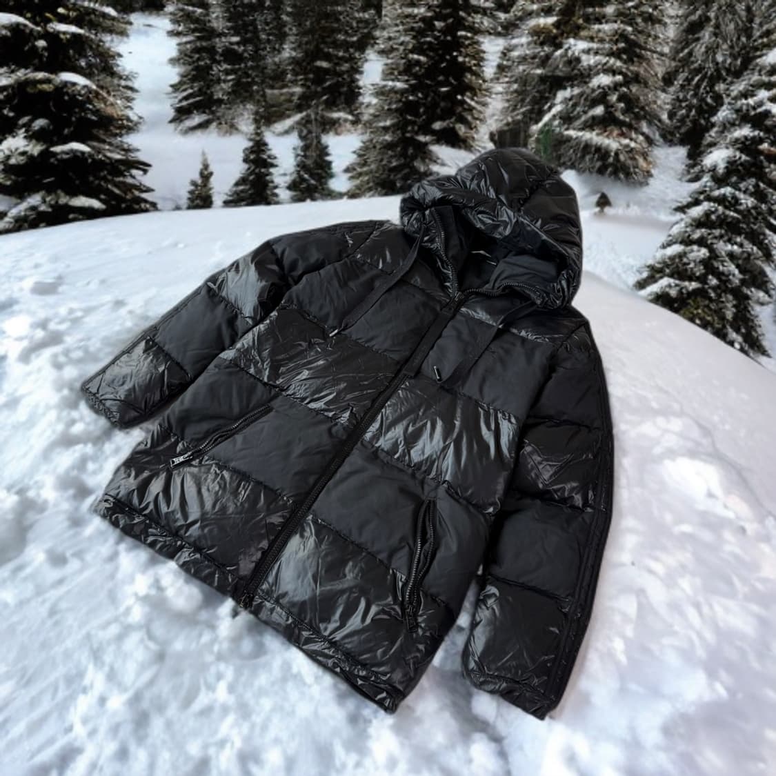 아디다스 구스다운 블랙 삼선 패딩 M 상품이미지1