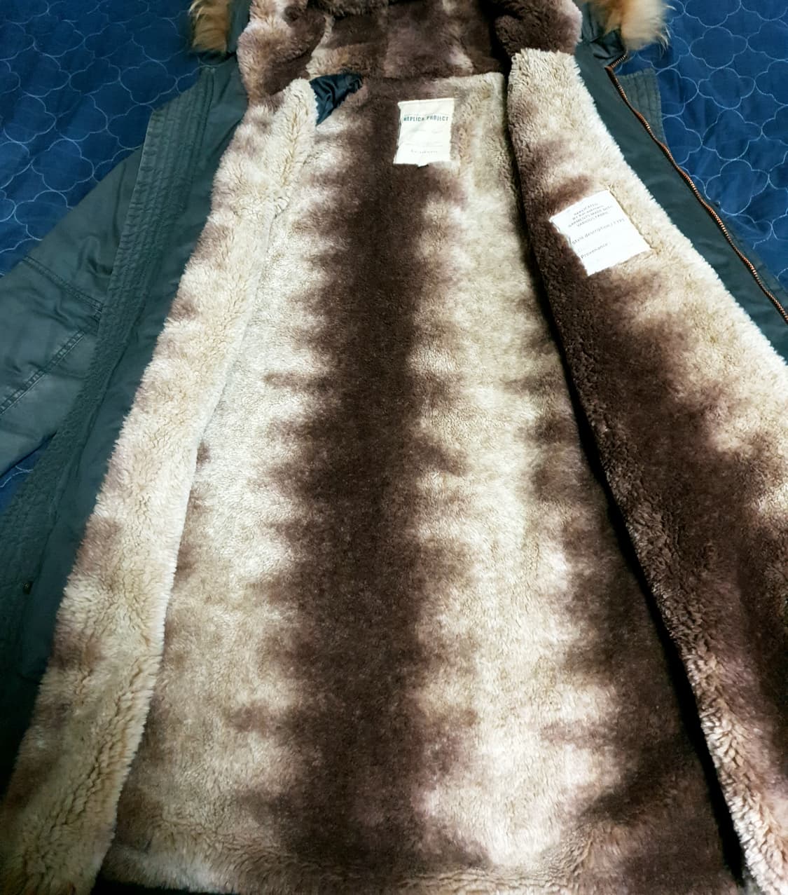 카이아크만 미공군 N3B 안감모피 엘보 양가죽 야상 파카 딥그레이 (M) 상품이미지3